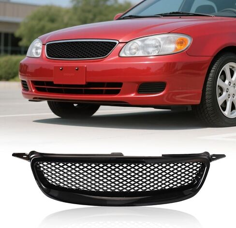 Front Grille Compatible with Toyota Corolla CE LE S XRS 2003 2004 2005 2006 2007 2008 Hood Mesh Grille Upgraded Version ABS Plastic Front Bumper Grill Direct Replacement in Saudi Arabia