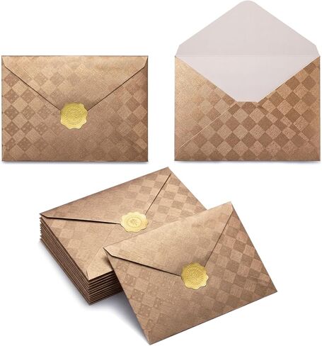50 Pack A7 Pearl Envelopes with Stickers, 5 x 7 Pearl Glitter Paper with Unique Texture for Invitation, Perfect for Wedding Invitation Cards and Graduation Cards(Pearl Champagne Gold) in Saudi Arabia