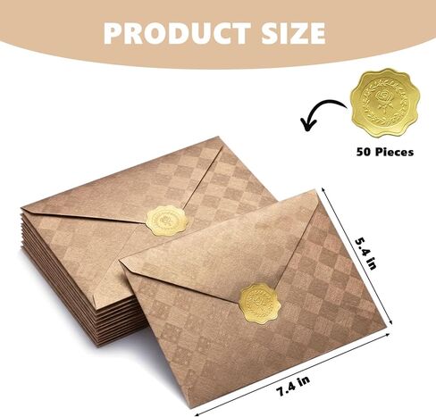 50 Pack A7 Pearl Envelopes with Stickers, 5 x 7 Pearl Glitter Paper with Unique Texture for Invitation, Perfect for Wedding Invitation Cards and Graduation Cards(Pearl Champagne Gold) in Saudi Arabia
