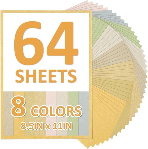 64 Sheets Colored Cardstock Paper, 8.5x11 Inch 250GSM Double Sided Card Stock Paper, 8 Morandi Colors Thick Construction Paper, Printer Craft Paper for DIY Journal Scrapbooking Card Making in Saudi Arabia