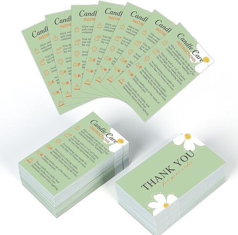 270 Pack Candle Care Instruction Cards for Handmade Candles, 3.5 x 2 Inches Candle Warning Labels and Safety Guide, Premium Cardstock Inserts for Candle Making Supplies and Small Business Packaging in Saudi Arabia