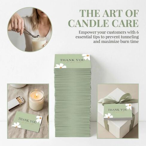 270 Pack Candle Care Instruction Cards for Handmade Candles, 3.5 x 2 Inches Candle Warning Labels and Safety Guide, Premium Cardstock Inserts for Candle Making Supplies and Small Business Packaging in Saudi Arabia