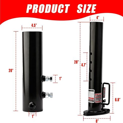 Heavy Duty Gooseneck Trailer Coupler,Fifth Wheel Hitch Adapter with 2-5/16 gooseneck Ball, 8" Vertical Adjustment Range,Round Tube,Heavy-Duty Gooseneck Hitch with Load Pin-30,000 LBS in Saudi Arabia