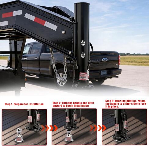 Heavy Duty Gooseneck Trailer Coupler,Fifth Wheel Hitch Adapter with 2-5/16 gooseneck Ball, 8" Vertical Adjustment Range,Round Tube,Heavy-Duty Gooseneck Hitch with Load Pin-30,000 LBS in Saudi Arabia
