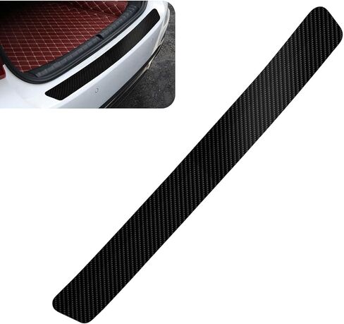 Car Rear Bumper Protector, 35.4"x2.95" Carbon Fiber Textured Anti-Scratch Trunk Door Sill Protector Strip Sticker, Matte Black Rear Bumper Cover for Cars SUVs Trucks, Strong Adhesive Easy Install in Saudi Arabia