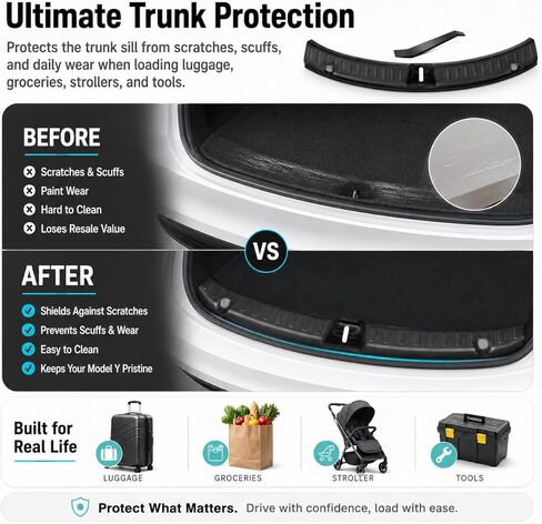 Rear Bumper Guard for 2025 2026 Tesla Model Y Juniper Rear Trunk Bumper Guard Sill Cover Protector for Tesla Model Y Juniper Accessories in Saudi Arabia