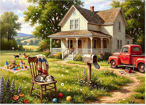 500 Piece Puzzles for Adults – Dreamy Country Afternoon, 500 Piece Puzzle with Numbers on Back, Challenging Family Game Gifts, Home Decor Gift, 21 x 15 in in Saudi Arabia