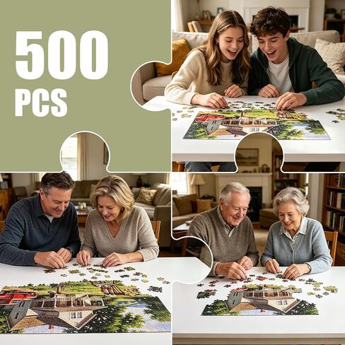 500 Piece Puzzles for Adults – Dreamy Country Afternoon, 500 Piece Puzzle with Numbers on Back, Challenging Family Game Gifts, Home Decor Gift, 21 x 15 in in Saudi Arabia