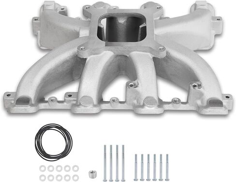 300-132 LS Mid-Rise Carbureted Aluminum Single Plane SBC Intake Manifold Compatible with Chevy Small Block 1997-2007 Cathedral Port fit for GM LS1/LS2/LS6 V8 in Saudi Arabia