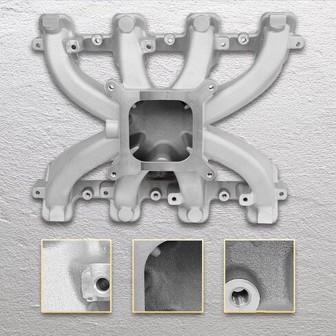 300-132 LS Mid-Rise Carbureted Aluminum Single Plane SBC Intake Manifold Compatible with Chevy Small Block 1997-2007 Cathedral Port fit for GM LS1/LS2/LS6 V8 in Saudi Arabia