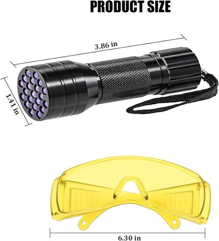 Car Air Conditioner Leak Detector Tool, Vehicle AC UV Oil Dye Leak Detection Kit with Flashlight Protective Glasses, Automotive AC Leakage Detector, Universal for SUV RV Truck in Kuwait