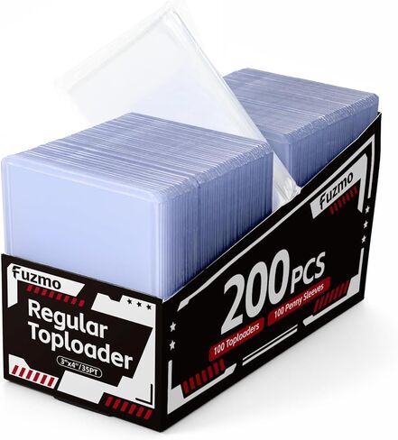 200 Card Sleeves Hard Plastic, 3"X 4" Top Loaders Card Protectors for Trading Sports Baseball Football Game Cards (100 Toploaders +100 Penny Sleeves) in Kuwait