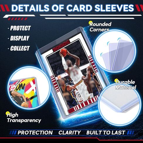200 Card Sleeves Hard Plastic, 3"X 4" Top Loaders Card Protectors for Trading Sports Baseball Football Game Cards (100 Toploaders +100 Penny Sleeves) in Kuwait