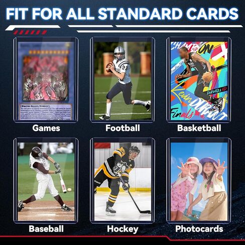 200 Card Sleeves Hard Plastic, 3"X 4" Top Loaders Card Protectors for Trading Sports Baseball Football Game Cards (100 Toploaders +100 Penny Sleeves) in Kuwait