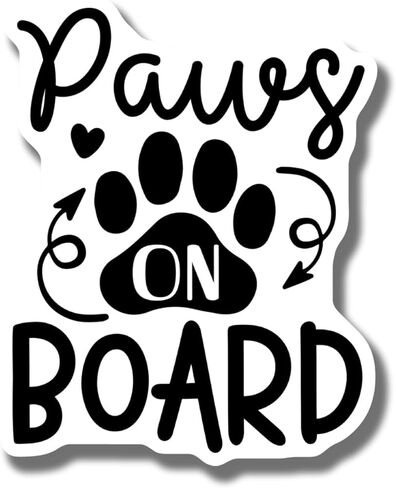 Paws On Board Car Magnet - Cute Pet Paw Print Decal - Funny Dog Car Accessory - Paw Print Vehicle Magnet - Dog Lover's Car Magnet Decorative Magnet AAMT1016 in Kuwait
