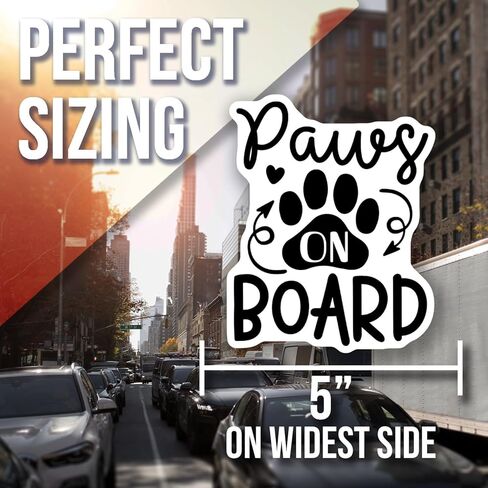Paws On Board Car Magnet - Cute Pet Paw Print Decal - Funny Dog Car Accessory - Paw Print Vehicle Magnet - Dog Lover's Car Magnet Decorative Magnet AAMT1016 in Kuwait