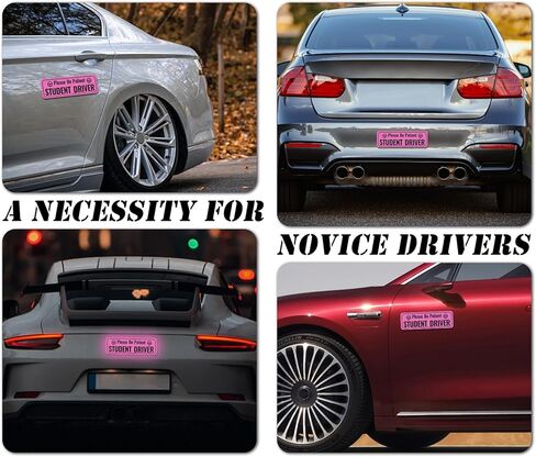 2PCS Student Driver Magnet for Car with Reflectivity,Reusable Student Driver Sticker Magnet for Car Used to Alert Other Drivers,Water-Resistant Students Drivers Sticker for Cars Magnets in Kuwait