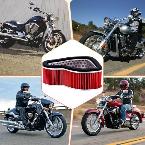 17213-MEA-670 Motorcycle Air Filter Compatible with Honda VTX1300C VTX1300R 2004-2009/VTX1300T 2008-2009/VTX1300S 2004-2008 Retro 2003 Retro SC52 2003-2007/VTX1300 S4 S5 S6 S7 2004-2007 VTX 1300 S in Saudi Arabia