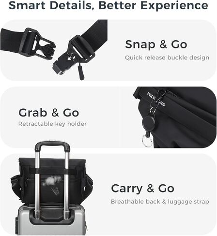 Electronics Organizer Sling Bag for Men & Women, Waterproof Tech Crossbody Bag for 13" Laptop & 11" Pad in Saudi Arabia