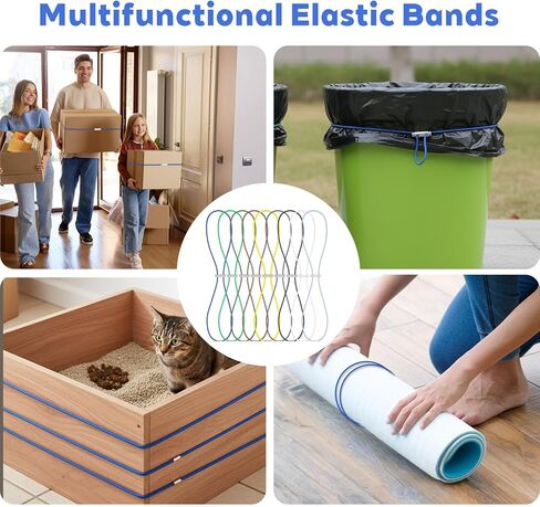 9Pcs Trash Can Rubber Bands Adjustable Large Rubber Bands Fits 13-30 Gallon Trash Cans Multi-Functional Garbage Can Band for Kitchen Camping in Kuwait