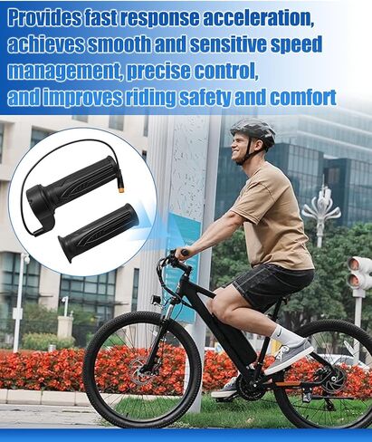 Full Twist Throttle Grip for Qlife Racer/Racer 27.5/Racer Fat Tire/Spark/Cityone ST/SO/2.0/Trike, Waterproof E-Bike Throttle Handle Controller, Easy Install in Saudi Arabia