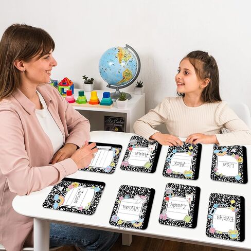 36Pcs Composition Book Desk Name Tags 6x7 Inch Adhesive Composition Nameplates for Locker Adhesive Name Tags Stickers for Preschool Kindergarten Elementary Classroom Back to School Teacher Supplies in Kuwait