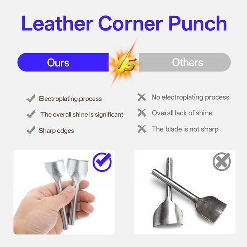 14 Size Leather Corner Punch Set, Half-Round/Quarter-Round Punches with Rubber Hammer Arc-Shaped Leather Edge Cutter Punch for DIY Wallet, Strap, Belt (10-40mm) in Saudi Arabia