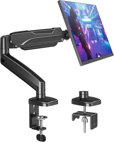 Dual Monitor Stand fits up to 32 inch, 4.4-19.8 lbs Computer Screens, Dual Monitor Desk Mount Height Adjustable, Monitor Arms for 2 Monitors, Home Office VESA Mounts with Gas Spring, Freelift Black in Saudi Arabia