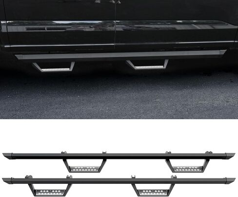 Running Boards Compatible with 2015-2025 Ford F150 Rock Rail Side Steps Supercrew Cab 4 Full-Size Doors Running Boards Side Drop Step Aluminum Alloy Pedals for 2024 F-150 Accessories (Silver) in Kuwait