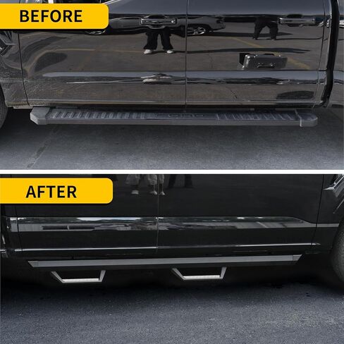 Running Boards Compatible with 2015-2025 Ford F150 Rock Rail Side Steps Supercrew Cab 4 Full-Size Doors Running Boards Side Drop Step Aluminum Alloy Pedals for 2024 F-150 Accessories (Silver) in Kuwait