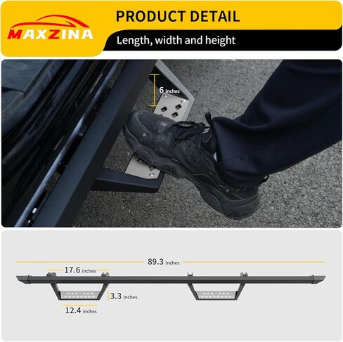 Running Boards Compatible with 2015-2025 Ford F150 Rock Rail Side Steps Supercrew Cab 4 Full-Size Doors Running Boards Side Drop Step Aluminum Alloy Pedals for 2024 F-150 Accessories (Silver) in Kuwait