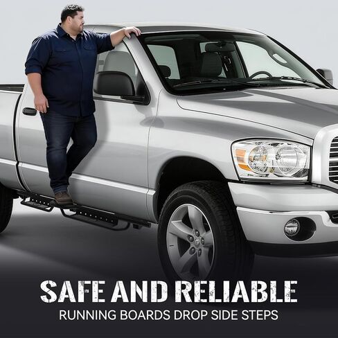 Running Boards Compatible with 2002-2008 Ram 1500, 2003-2009 Ram 2500 3500 Quad Cab, 500LBS Load Capacity Side Steps Heavy-Duty Steel Nerf Bars Bolt-on Step Plates Rock Sliders Rail in Saudi Arabia