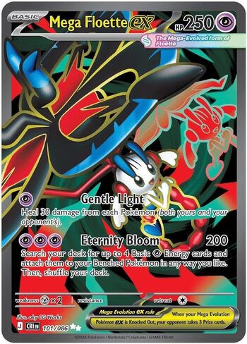 Pokemon - Mega Floette ex 101/086 - Chaos Rising - Full Art - Foil Single Card in Kuwait