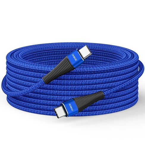 كابل USB C طويل للغاية إلى USB C 15FT 100W، كابل شاحن USB C سلك شحن سريع مضفر، كابل نوع C لهاتف iPhone 15/15Plus/15Pro/Max، MacBook Pro/Air، iPad Pro/Air/Mini، Samsung، Pixel، الكمبيوتر المحمول in Saudi Arabia