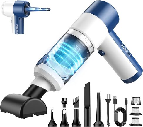Car Vacuum/Air Duster Portable Cordless - 16000PA High Power Handheld Vacuum with 85,000RPM Brushless Motor, 4-in-1 Rechargeable Mini Vacuum & Blower & Pump for Car Detailing, Home, Office, Pet Hair in Saudi Arabia