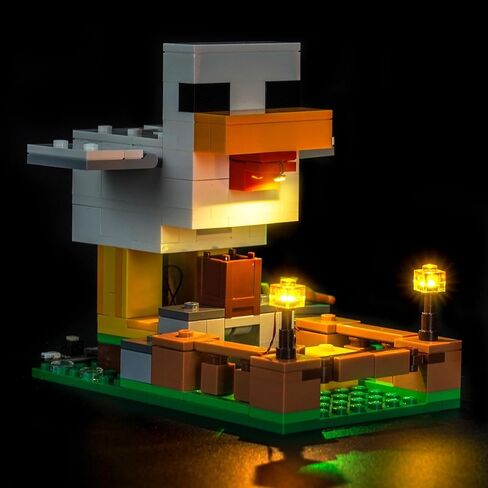 طقم إضاءة مخصص من LocoLee متوافق مع مزرعة الدجاج Lego 21585 - لا يوجد نموذج فعلي فقط، ملحقات إضاءة LED متوافقة مع Lego 21585 in Kuwait