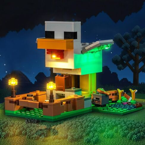 طقم إضاءة مخصص من LocoLee متوافق مع مزرعة الدجاج Lego 21585 - لا يوجد نموذج فعلي فقط، ملحقات إضاءة LED متوافقة مع Lego 21585 in Kuwait