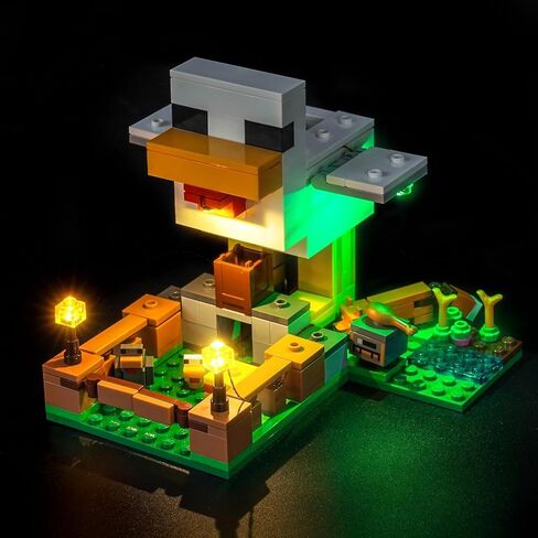 طقم إضاءة مخصص من LocoLee متوافق مع مزرعة الدجاج Lego 21585 - لا يوجد نموذج فعلي فقط، ملحقات إضاءة LED متوافقة مع Lego 21585 in Kuwait