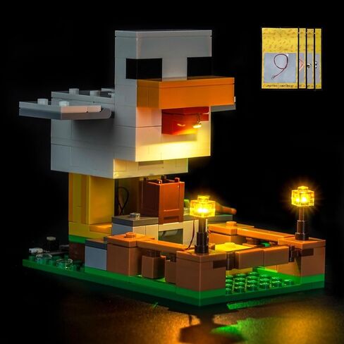 طقم إضاءة مخصص من LocoLee متوافق مع مزرعة الدجاج Lego 21585 - لا يوجد نموذج فعلي فقط، ملحقات إضاءة LED متوافقة مع Lego 21585 in Kuwait