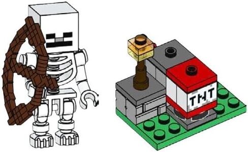 Lego Minecraft Paper & Foil Pack: TNT Launcher & Skeleton by Lego in Kuwait