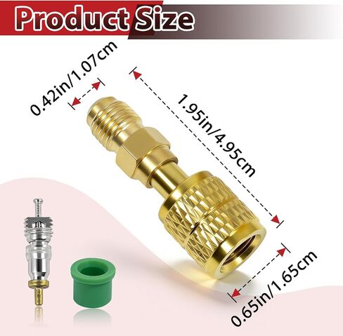 4 Sets A2L R32 R454B Refrigerant Adapter, 1/4" SAE Female to Male Reverse Thread Brass Straight Connector in Saudi Arabia