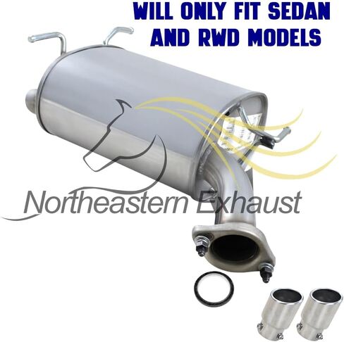 كاتم صوت العادم ونصائح متوافقة مع 2003-2004 إنفينيتي G35 3.5L | ستانلس ستيل | العادم الشمالي الشرقي | تتضمن مجموعة حشية وشماعات ومسامير مجانية | قطع غيار السيارات in Kuwait
