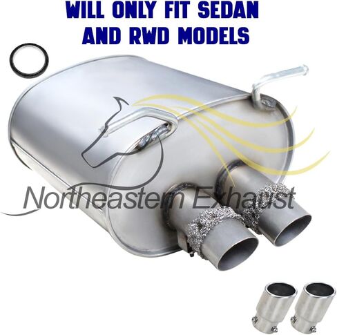كاتم صوت العادم ونصائح متوافقة مع 2003-2004 إنفينيتي G35 3.5L | ستانلس ستيل | العادم الشمالي الشرقي | تتضمن مجموعة حشية وشماعات ومسامير مجانية | قطع غيار السيارات in Kuwait