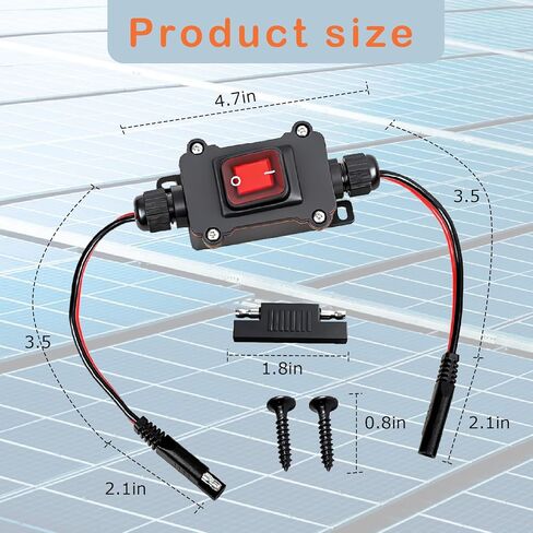 DC 12V Inline Toggle Switch -12AWG SAE to SAE Cable Power with On/Off, Quick Connect/Disconnect Red Light Button for Motorcycle, RV, Camp Trailer & Solar Panel Devices in Saudi Arabia