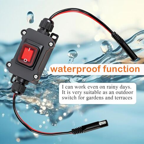 DC 12V Inline Toggle Switch -12AWG SAE to SAE Cable Power with On/Off, Quick Connect/Disconnect Red Light Button for Motorcycle, RV, Camp Trailer & Solar Panel Devices in Saudi Arabia