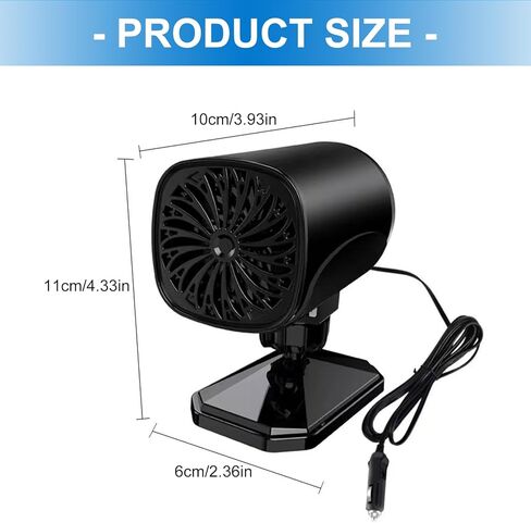 12V/24V Car Windshield Defroster & Heater, Compact Heating Cooling Fan for Quick Defogging, Adhesive Mount for Trucks & Vehicles in Kuwait