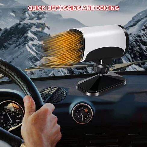 12V/24V Car Windshield Defroster & Heater, Compact Heating Cooling Fan for Quick Defogging, Adhesive Mount for Trucks & Vehicles in Kuwait