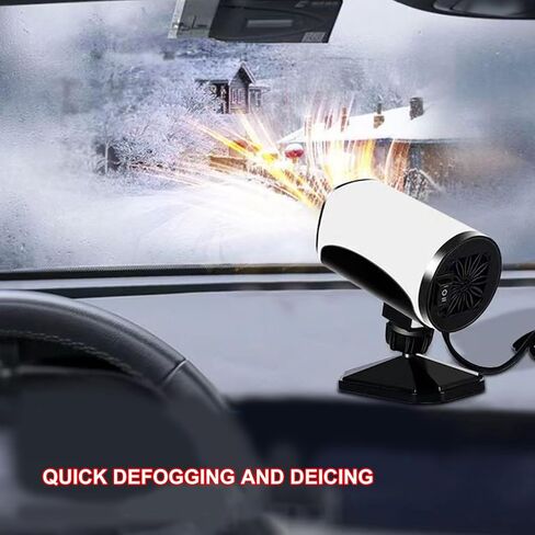 12V/24V Car Windshield Defroster & Heater, Compact Heating Cooling Fan for Quick Defogging, Adhesive Mount for Trucks & Vehicles in Kuwait