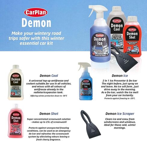 CarPlan Demon Chill - Winter Gift Pack Screenwash Booster De-Icer & Antifreeze in Kuwait