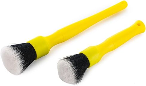Detail Factory - Synthetic Detailing Brush Set - Long & Short Brush - Ultra-Soft Interior Car Cleaning Brushes for, Screens, Emblems, & Tight Spaces - Black in Saudi Arabia
